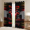 thumbnail image 2 of Manfei Race Car Kitchen Curtains,Classic Sports Print Black Out Curtains Pack of 2 (42x63 Each),Yellow Red, 2 of 7