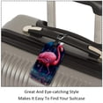 thumbnail image 3 of Square 2Pack PU Leather Flamingo Cruise Luggage Tag with Privacy Cover and Name ID Tag for Travel Handbags Backpacks Luggage Tags, 3 of 6
