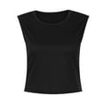 thumbnail image 3 of DailyTrove Women's Solid Cropped Tank Top - Cotton-Blend Casual & Layering Wear, Versatile for Daily & Styling, 3 of 6
