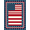 Red White Blue, Pattern 1, variant on ODIKA 8'x10' Washable Area Rug Durable, Non-Slip Door Striped Motif Border Independence Welcome July Patriotic Refined Structured for Living Room, Under Sectional, Family