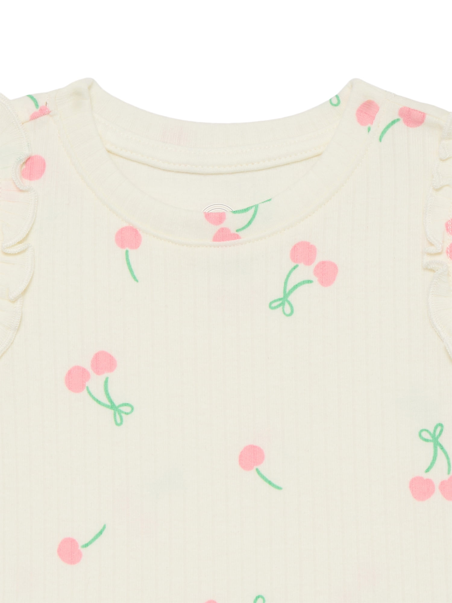 Wonder Nation Baby Girls Tee with Flutter Sleeves, Sizes 0-24 Months