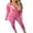 Pink, variant on Inevnen Women's Velour Tracksuits Set Hooded Crop Top Sweatpants Long Sleeve 2 Piece Joggers Outfits