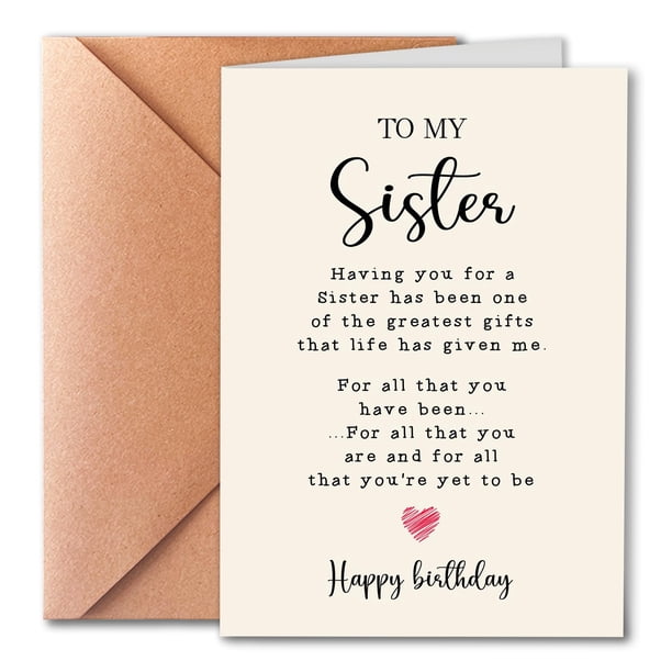 Tarjeta de cumpleaños PTRUKD divertida para hermana con sobre de 13 x 18 cm