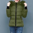 thumbnail image 7 of Zedker Stylish Detachable Faux Plushed Winter Clothing for Women Casual Hooded Long Sleeve Zipper Pockets Long Puffer Jackets,Army Green,XL, 7 of 7