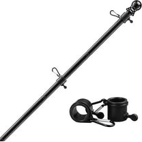 DIIG 6FT Flag Pole Kit,Stainless Steel American US Flagpole for Outdoor Garden Yard House Black(Without Bracket)