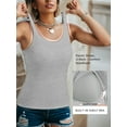 thumbnail image 5 of Anygrew Womens Tank Tops with Built in Shelf Bra Basic Stretchy Padded Camisole Casual Layering Tanks Undershirt Black-White-Gray-Coffee, 5 of 7