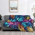 thumbnail image 2 of Balery Colorful Tropical Leaves Manta de Franela con Dibujo, Lujo Ultra Suave y Cálido, Antipelusa y Resistente a las Arrugas para Cama, Sofá, Camping -80"x60", 2 of 6