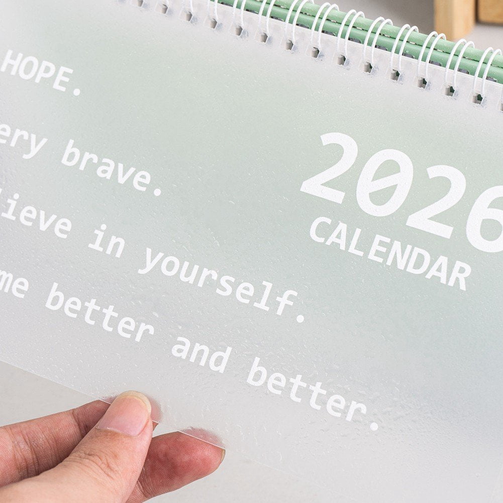 Slccxzc 4pcs 2026 Desktop Calendar Freestanding Flip Month to View Spiral Bound Calender for Home Business Office