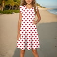 thumbnail image 2 of Hduncf Flutter Sleeve Dress for Girls Summer Casual Sundress Cute Heart Print Tank Dresses Kids Dress White 9 Years, 2 of 8