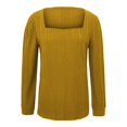 thumbnail image 5 of ATOYSOY Womens Long Sleeve Tunic Tops Ruffles Sleeve Square Neck Winter Shirts Dressy Casual Yellow XXXXL, 5 of 5