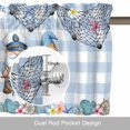thumbnail image 6 of Ocean Gnome Valance Curtain for Windows Nautical Shell Sea Star Flag Flower Blue Plaid Rod Pocket Curtain Valances Short Window Treatments Panels for Kitchen Bathroom Laundry Basement 42 x 18 Inch, 6 of 9