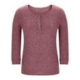 thumbnail image 4 of Helii Womens Fall V Neck long Sleeve Shirt Solid Color Regular Fit Tunic Tops Knitted Blouses Sweater Lightweight Winter Going Out Clothes Dressy Business Casual Light Violet S, 4 of 5