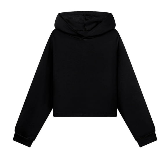 XDZJLR Toddler Child Kids Hoodies Long Sleeve Solid Color Jackets Sweatshirt for Boys Girls Coat Pullover Top Black 11-12 Years