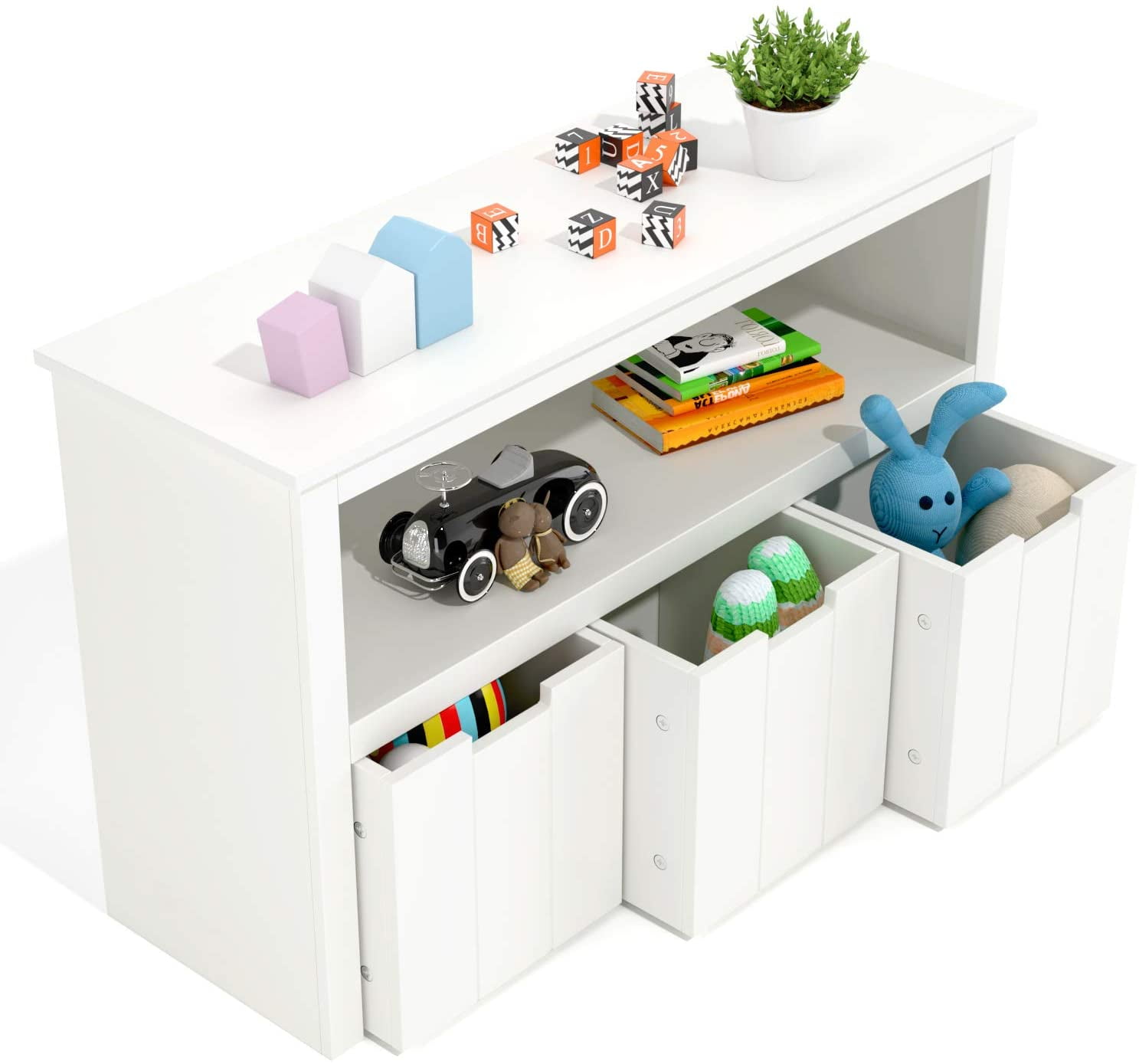 3 Tier Storage Shelf Unit Kids Childrens Bedroom Boxes/Drawers Toy Box SALE #953 