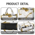 thumbnail image 4 of Large Capacity Tote Bag,White Gold Marble Pattern Handbag Fashion Luxury Tote Bag,15.7"x13"x 5.1" Inches,Laptop Compatible, 4 of 6