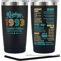 31st Birthday Gifts for Men women, 31 Year Old Birthday Gift, Thirty-one Birthday Present, Happy Birthday 1993 Tumbler Cup Gifts（Black）