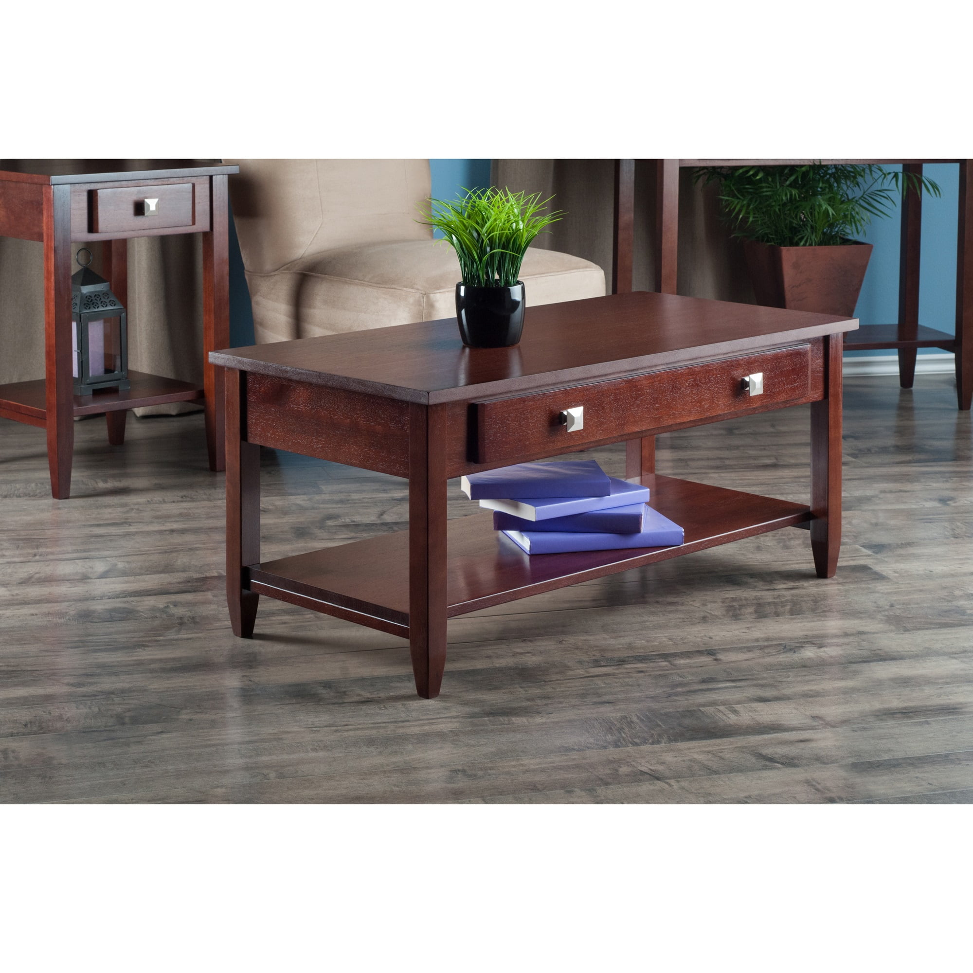 Winsome Wood Richmond Coffee Table with Drawer, Walnut Finish