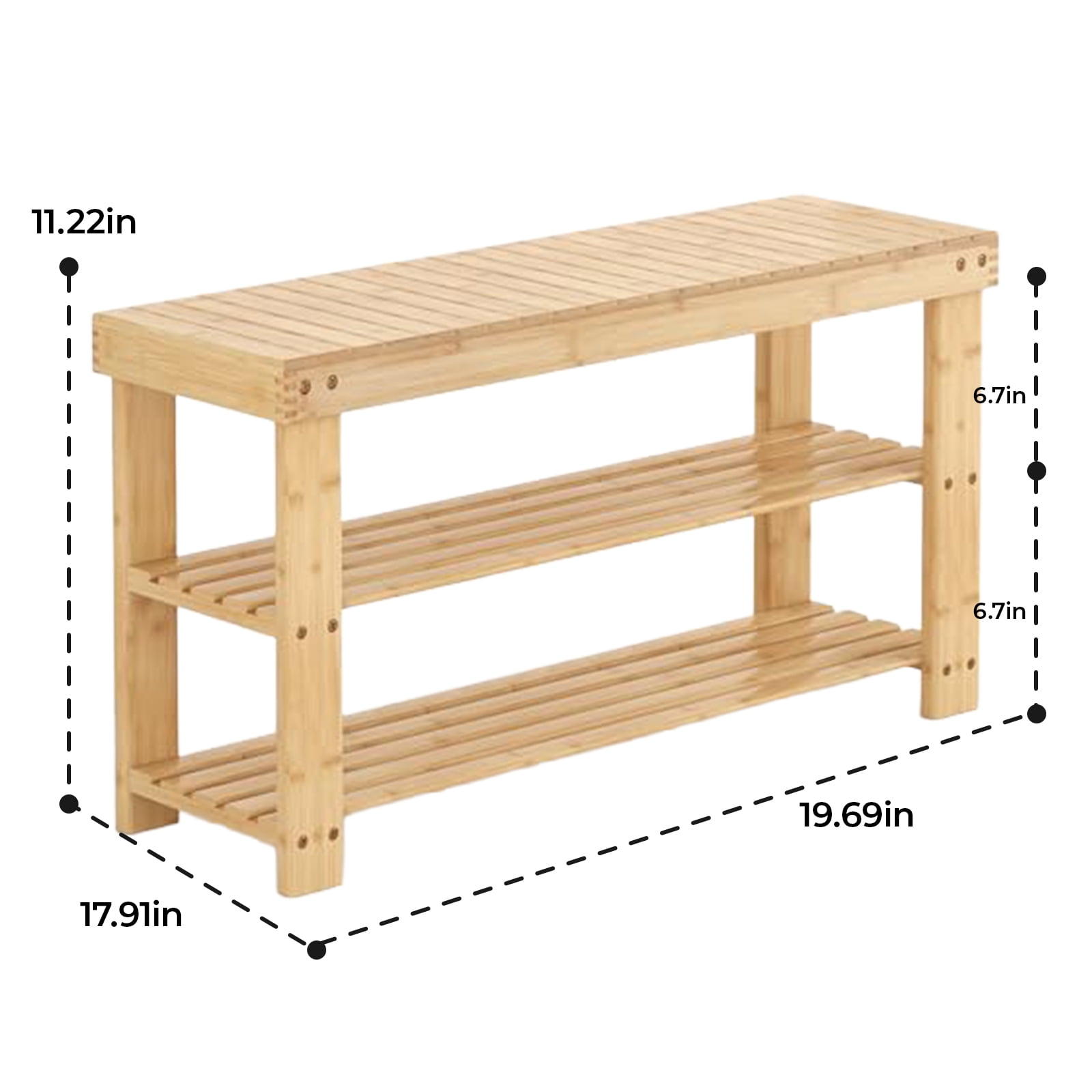 Alvantor 3 Tier Shoe Rack Bench, Shoe Storage Organizer, Entryway Bench, Perfect for Shoe Cubby, Bathroom Bench, Entryway Organizer, Hallway