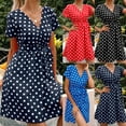 thumbnail image 3 of UPPADA Cocktail Midi Dress Women Elegant Polka Dot Dress Strappy Tummy Control Dress Tea Party Mother Of The Bride Dress Clothing, 3 of 6