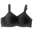 thumbnail image 5 of Women's Plus Size Seamless Everyday Versatile V-Shape Supportive Wireless Bra Bralette Black 2XL, 5 of 7