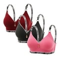 thumbnail image 2 of Yeaiivve 3-Pack Wireless Everyday Bra for Women Comfort No Underwire Full Coverage Bralette Adjustable Sexy Sport T-Shirt Bras Black,XL, 2 of 3