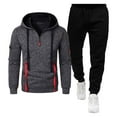 thumbnail image 3 of Letdown Men's Tracksuit 2 Piece 1/4 Zip Up Hoodie Sweatsuit Sets Jogging Set Fashion Jackets And Pants Outfit Regular Fit Casual Suits with Pocket (Grey-3, S), 3 of 3