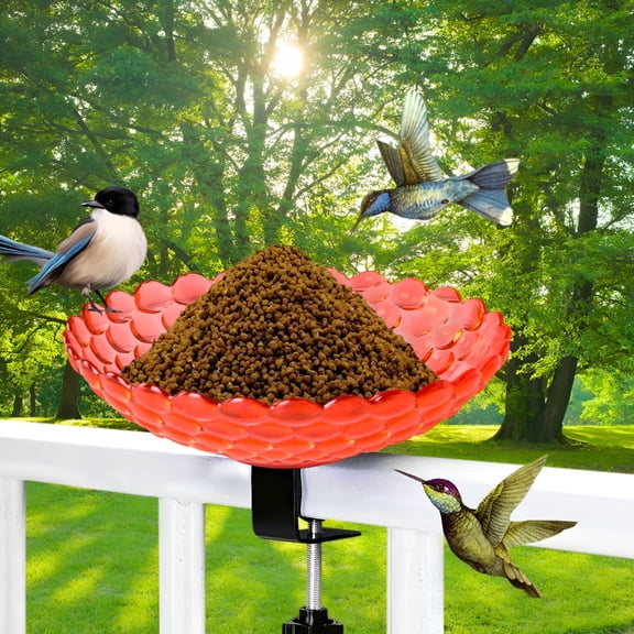 ACDANC Bird Bath for Outdoors, 6.9-Inch Bird Bath with Adjustable Sturdy Metal Clamp for Railings, Deck Mounted Bird Bath Bowl Feeder for Balcony Yard Garden Decor Birdbaths for Outdoors
