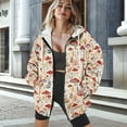 thumbnail image 3 of FOR U DESIGNS Red Mushroom Zip Hoodies for Women Oversized Cardigan Long Sweatshirt Hoodie Jackets for Women with Zipper Size XL Women Activewear Tops with Drawstring, 3 of 7