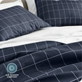 thumbnail image 4 of Bare Home Housse de Couette et Ensemble de Taies de Luxe - Premium 1800 Collection - Ultra Doux - Lit Simple/simple TG, à Carreaux - Minuit/blanc, 2 Pcs, 4 of 7