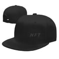 thumbnail image 7 of DouZhe Flat Brim Cap Snapback Hat, NFT Blockchain Prints Adjustable Black Adult Baseball Cap, 7 of 7