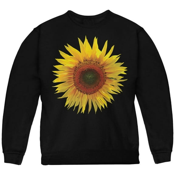 Giant Sunflower Youth Sweatshirt Black YLG