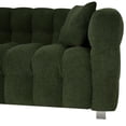 thumbnail image 3 of 80" Teddy Couch Sofa with  Fluffy Waves Design,Cut Cozy Sofa with 2 Throw Pillows,Elegant Three-Seater Couch Sofa for  Living Room Office Apartment,Green, 3 of 8