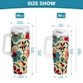 thumbnail image 6 of Yayeee 40oz Double-Wall Insulated Stainless Steel Tumbler with Handle Bottle, Colorful Flowers, 6 of 8