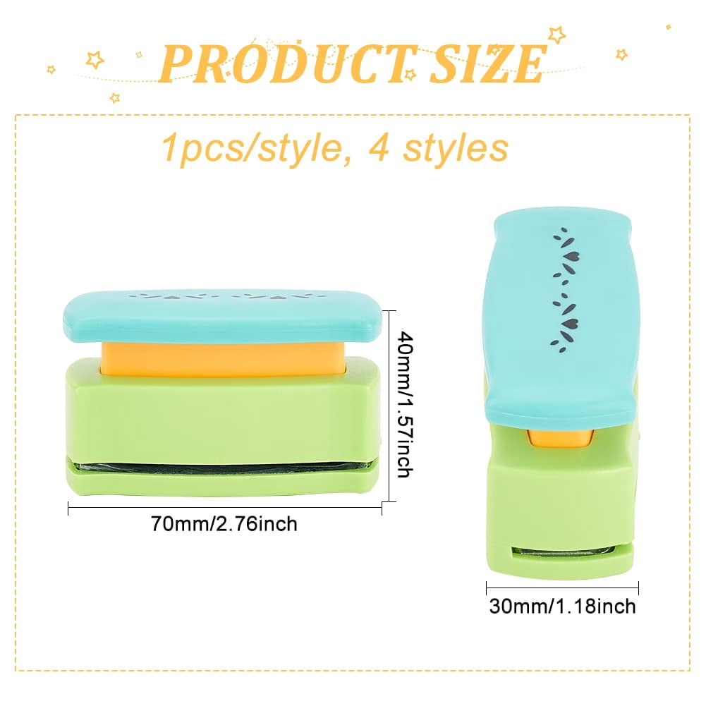 4 Styles Paper Punch Border Craft Fancy Punches Music Note & Flower & Heart Border Punch Embossing Paper Punch Handmade DIY Paper Cutter