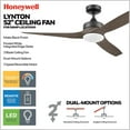 thumbnail image 3 of Honeywell Lynton 52" Ceiling Fan w/ Remote, & Reversible Blades, Matte Black, 3 of 12
