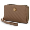 thumbnail image 7 of Daisy Fuentes Diagonally Quilted Compact Wallet for Women, Mocha, 7 of 7