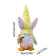thumbnail image 3 of Beautynvta Easter Plush Toy, Cute Gnome Doll with Rabbit Ears, Soft Standing Gnome Faceless Doll Holding Carrot, for Spring Table Ornament Home Decor, Yellow, 3 of 7