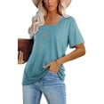 thumbnail image 2 of Camiseta Lunivop Casual de Verano con Cuello Cuadrado y Manga Corta, 2 of 3