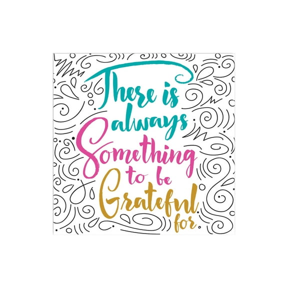 Always Something Be Grateful Black Swirl 12 x 12 Wood Wall Sign Plaque