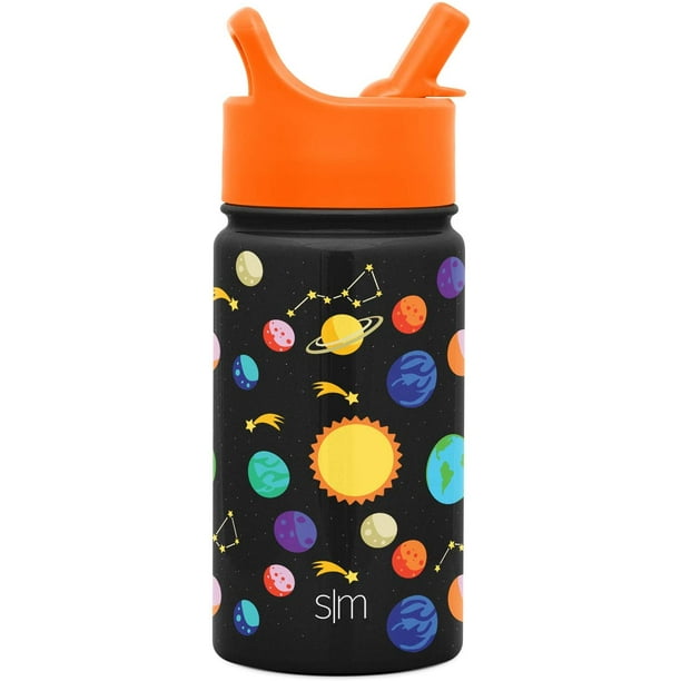 Botella de agua Simple Modern Summit Kids con tapa de pajita aislante