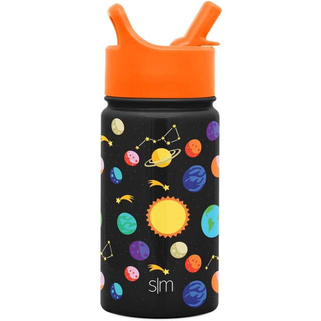 Botella de agua Simple Modern Summit Kids con tapa de pajita aislante