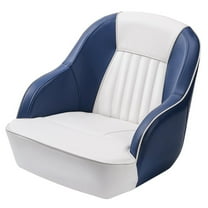 Towallmark Boat Captain Chair, Pontoon Boat Seats, Fishing Boat Seats, Ergonomic High Back Design with Compression Foam Padding for Speedboats, White&Blue