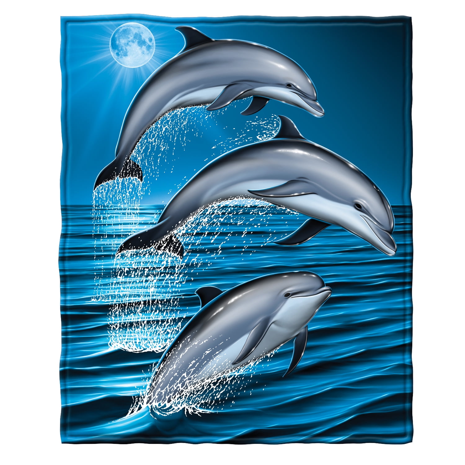 Dawhud Direct Dolphins Super Soft Plush Fleece Throw Blanket