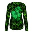 thumbnail image 5 of Pompotops Femmes Manches Longues Chemises Décontractées Vintage St Patrick Impression Sweat-Shirt Col Rond Pull-Over Ample Tops, 5 of 5