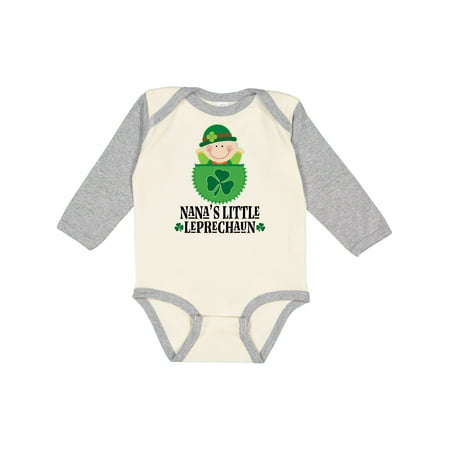 

Inktastic Irish Nana Little Leprechaun Gift Baby Boy or Baby Girl Long Sleeve Bodysuit