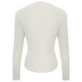 thumbnail image 4 of MIASHUI Haut de sous-Vêtement Thermique à Col Rond en Tricot Uni pour Femmes, Couche de Base Chaude pour l'Hiver, Blanc, TTG, 4 of 5