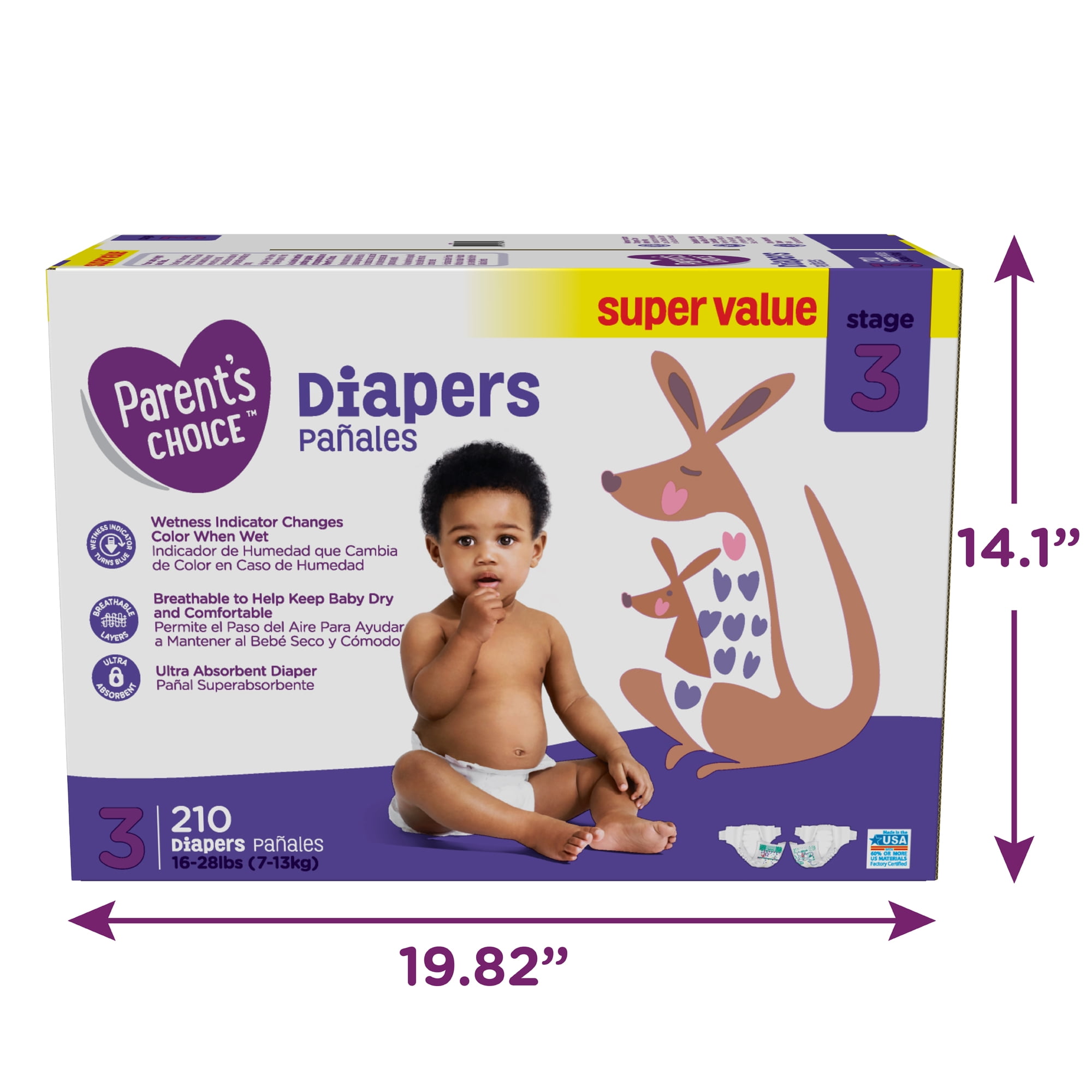 walmart brand diapers size 3