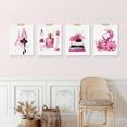 thumbnail image 4 of PixonSign Adhesive Wall Art Fashion Sketch Paris France Eiffel Tower Perfume Posters, Set of 4 Pink Preppy Room Digital Art Minimalism Modern Canvas Prints for Home Decor - 8"x10", 4 of 5