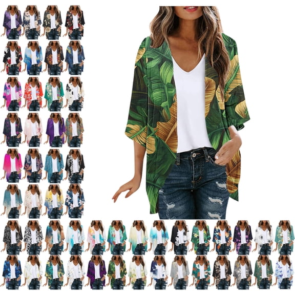 2026 Summer Cardigans for Women Lightwight Plus Size Cardigan Casual Print Overcoat Spring Printed Top