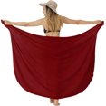thumbnail image 4 of HAPPY BAY Women's Beachwear Summer Bikini Wraps Beach Wrap Swimwear Coverups Sarong Swim Cover up Skirt Bathing suit Swimsuit Pareo for Women One Size Maroon_G159, 4 of 4